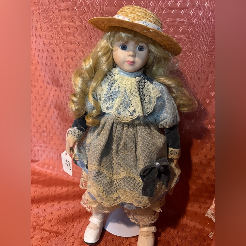 Elegant Lace Doll Dress with Hat
